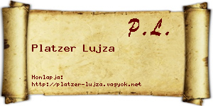 Platzer Lujza névjegykártya